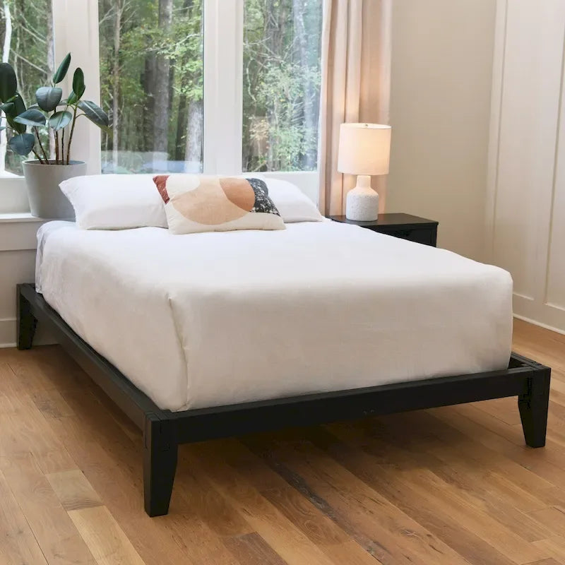 Solid Wood Platform Bed with Japanese Joinery