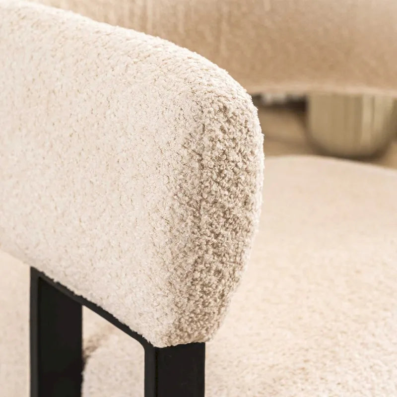 Modern Teddy Velvet Boucle Accent Chair, Padded Single Armchair
