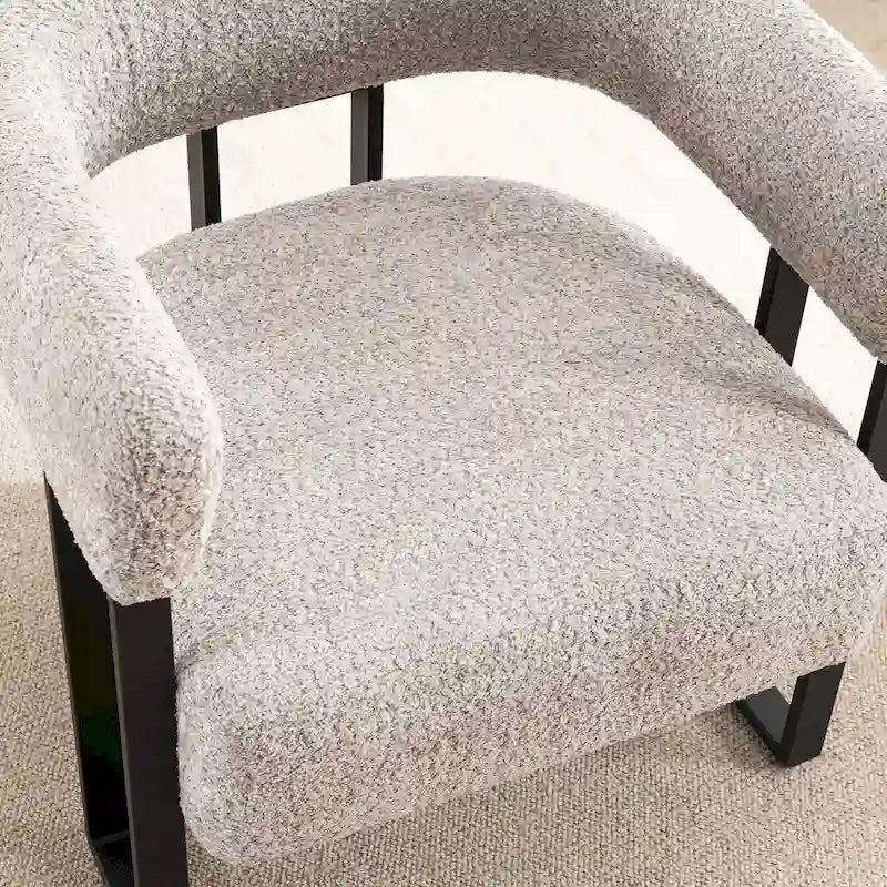 Modern Teddy Velvet Boucle Accent Chair, Padded Single Armchair
