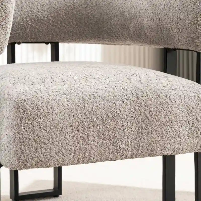 Modern Teddy Velvet Boucle Accent Chair, Padded Single Armchair
