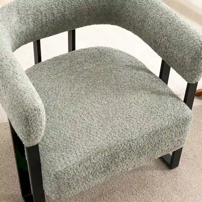 Modern Teddy Velvet Boucle Accent Chair, Padded Single Armchair