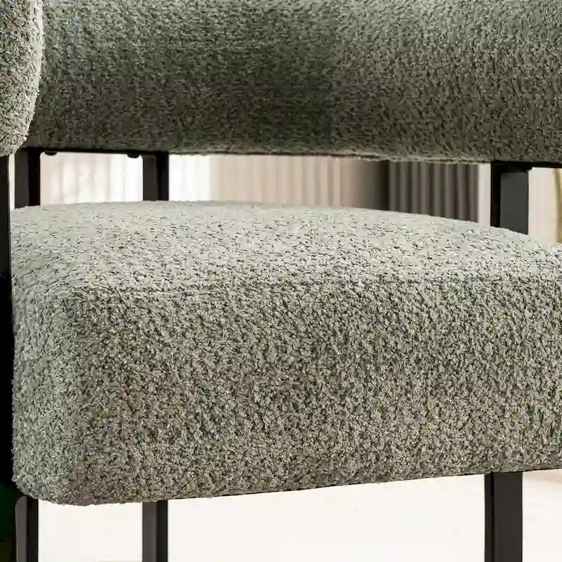 Modern Teddy Velvet Boucle Accent Chair, Padded Single Armchair