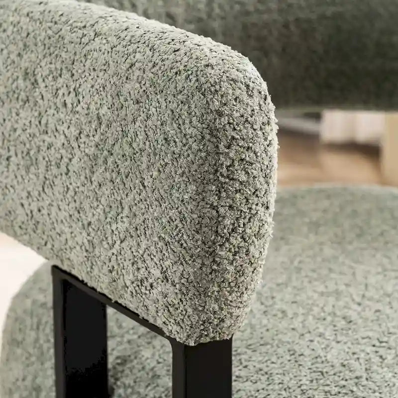 Modern Teddy Velvet Boucle Accent Chair, Padded Single Armchair