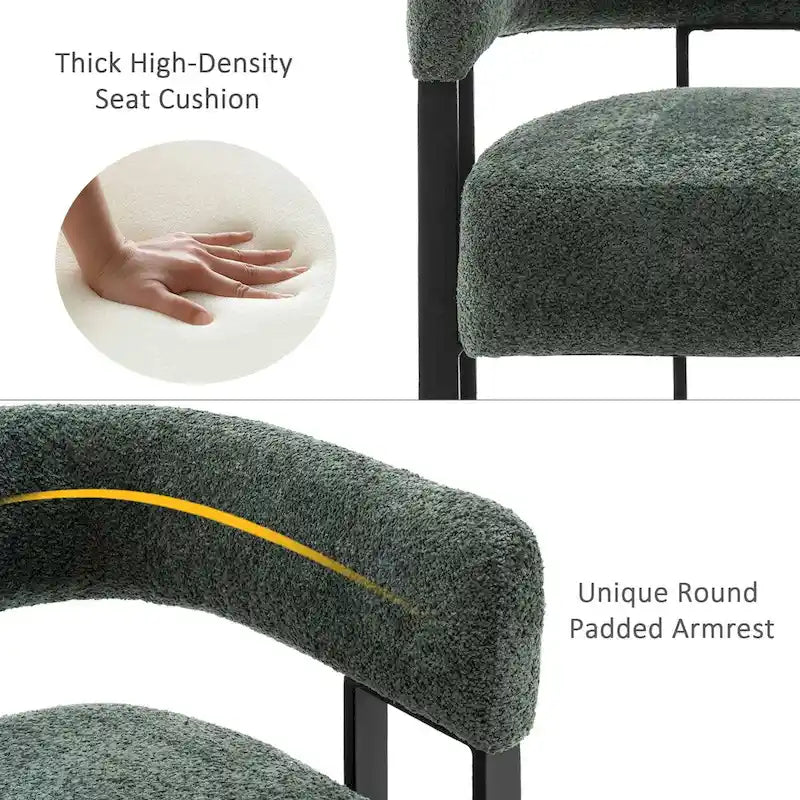Modern Teddy Velvet Boucle Accent Chair, Padded Single Armchair