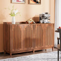 57-inch Farmhouse Sideboard Buffet Cabinet with Shutter Doors, Adjustable Shelf