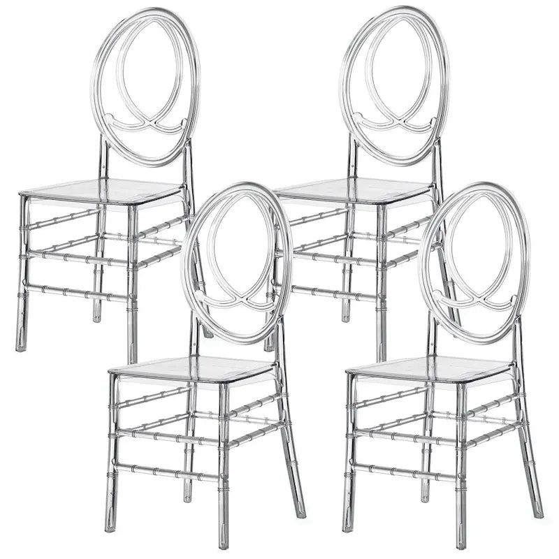 Clear Acrylic Stackable Dining Chair, Transparent Event and Wedding Chair