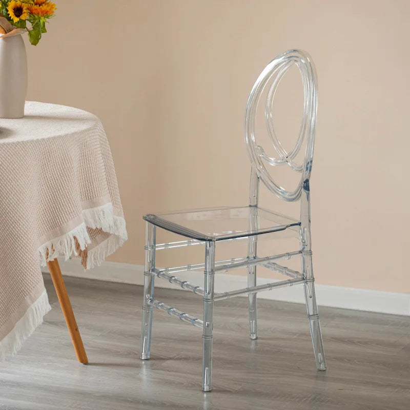 Clear Acrylic Stackable Dining Chair, Transparent Event and Wedding Chair