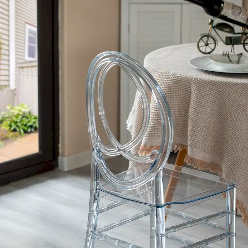 Clear Acrylic Stackable Dining Chair, Transparent Event and Wedding Chair