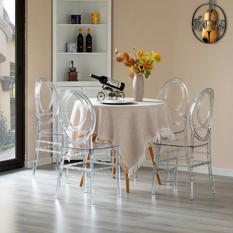 Clear Acrylic Stackable Dining Chair, Transparent Event and Wedding Chair