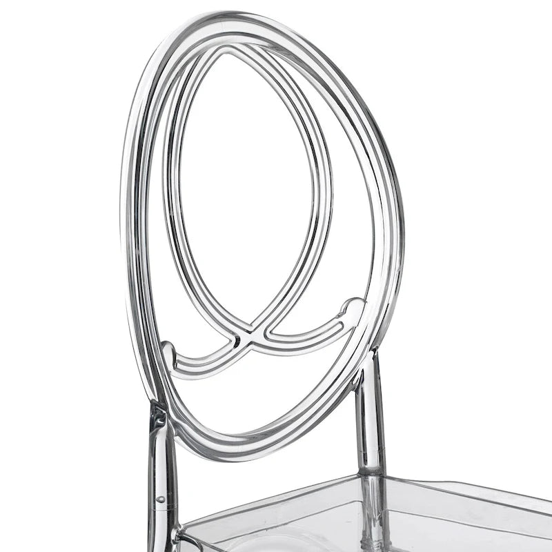 Clear Acrylic Stackable Dining Chair, Transparent Event and Wedding Chair