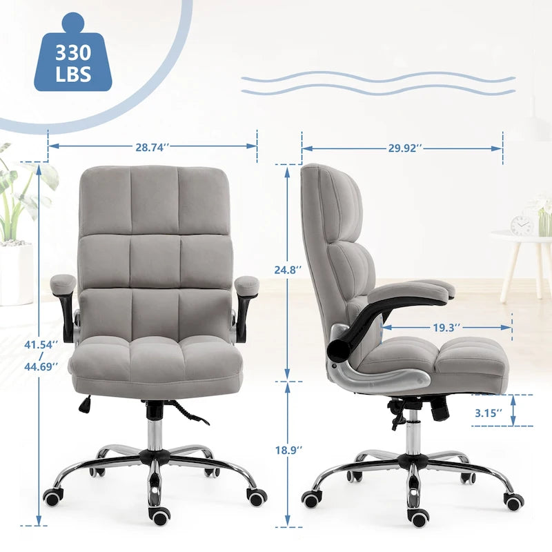 Velvet Executive Swivel Office Chair, Adjustable Computer Desk Chair