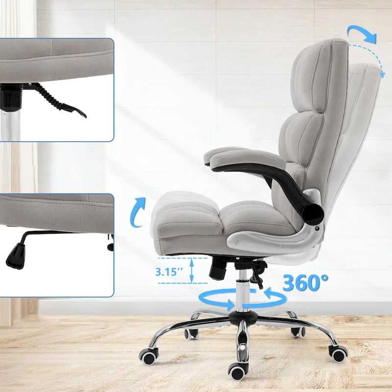 Velvet Executive Swivel Office Chair, Adjustable Computer Desk Chair