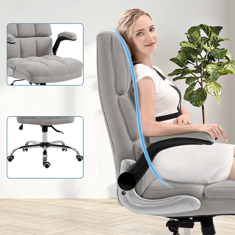 Velvet Executive Swivel Office Chair, Adjustable Computer Desk Chair