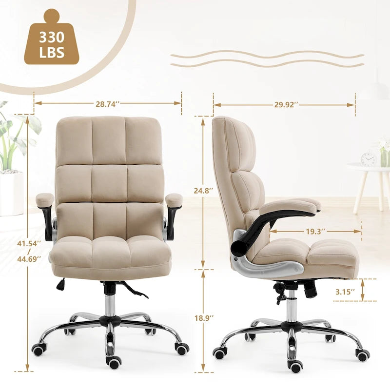 Velvet Executive Swivel Office Chair, Adjustable Computer Desk Chair