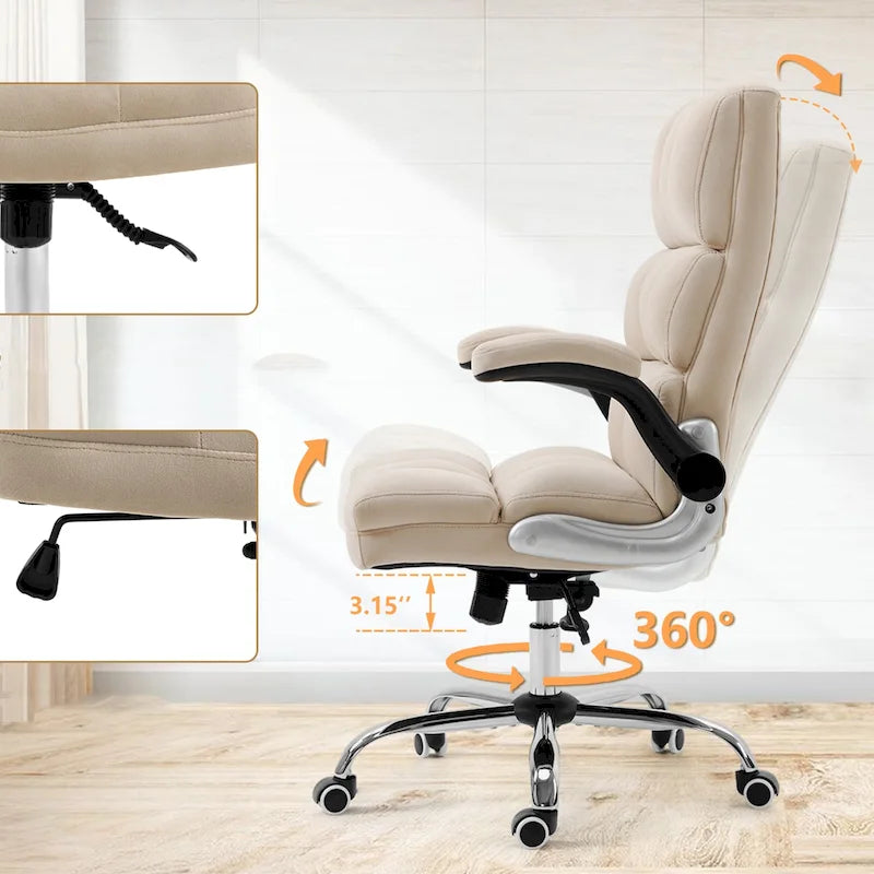 Velvet Executive Swivel Office Chair, Adjustable Computer Desk Chair