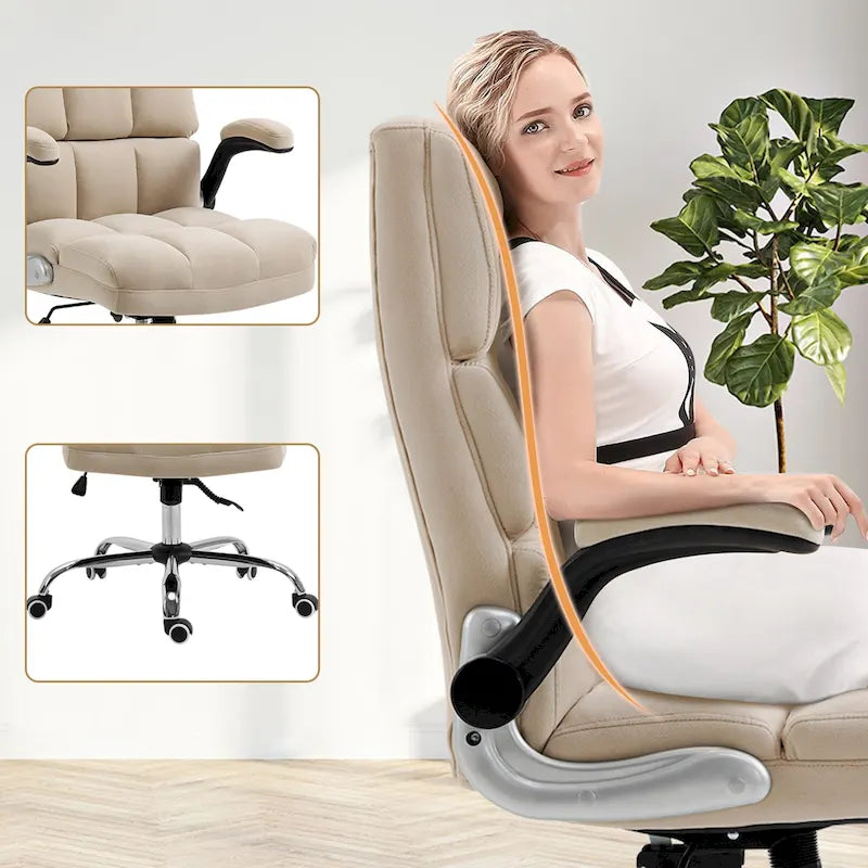 Velvet Executive Swivel Office Chair, Adjustable Computer Desk Chair