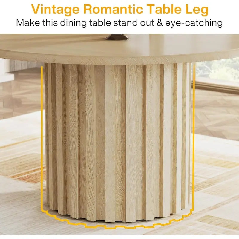 Round Dining Table for 4 with Metal Base for Kitchen and Dining Room