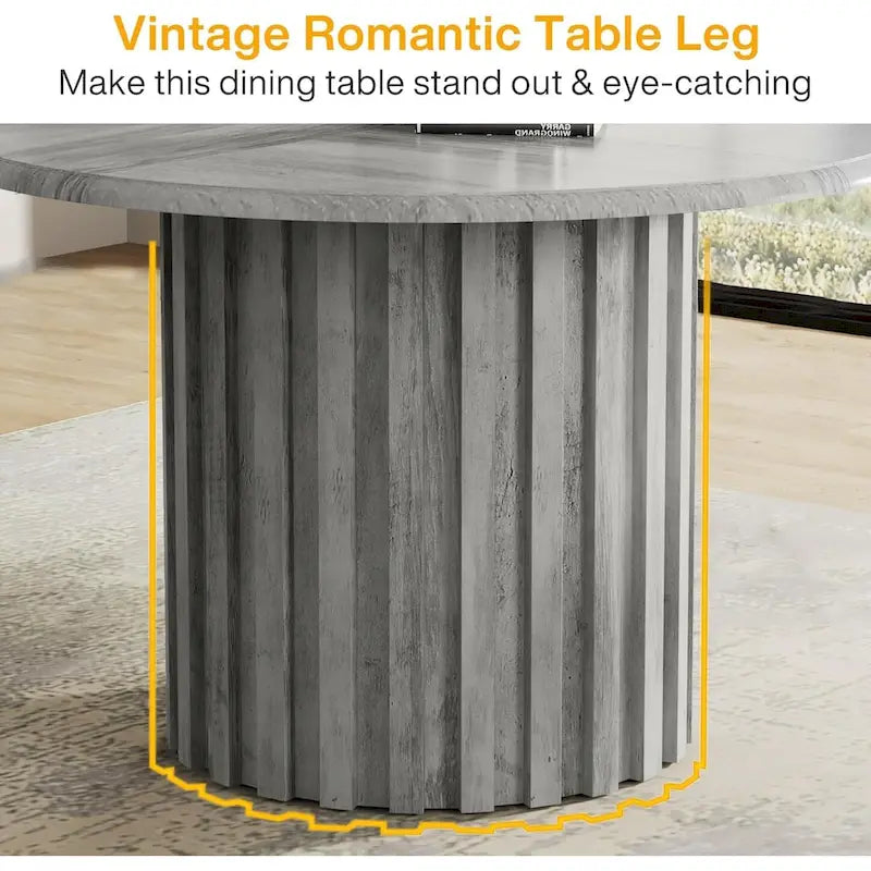 Round Dining Table for 4 with Metal Base for Kitchen and Dining Room